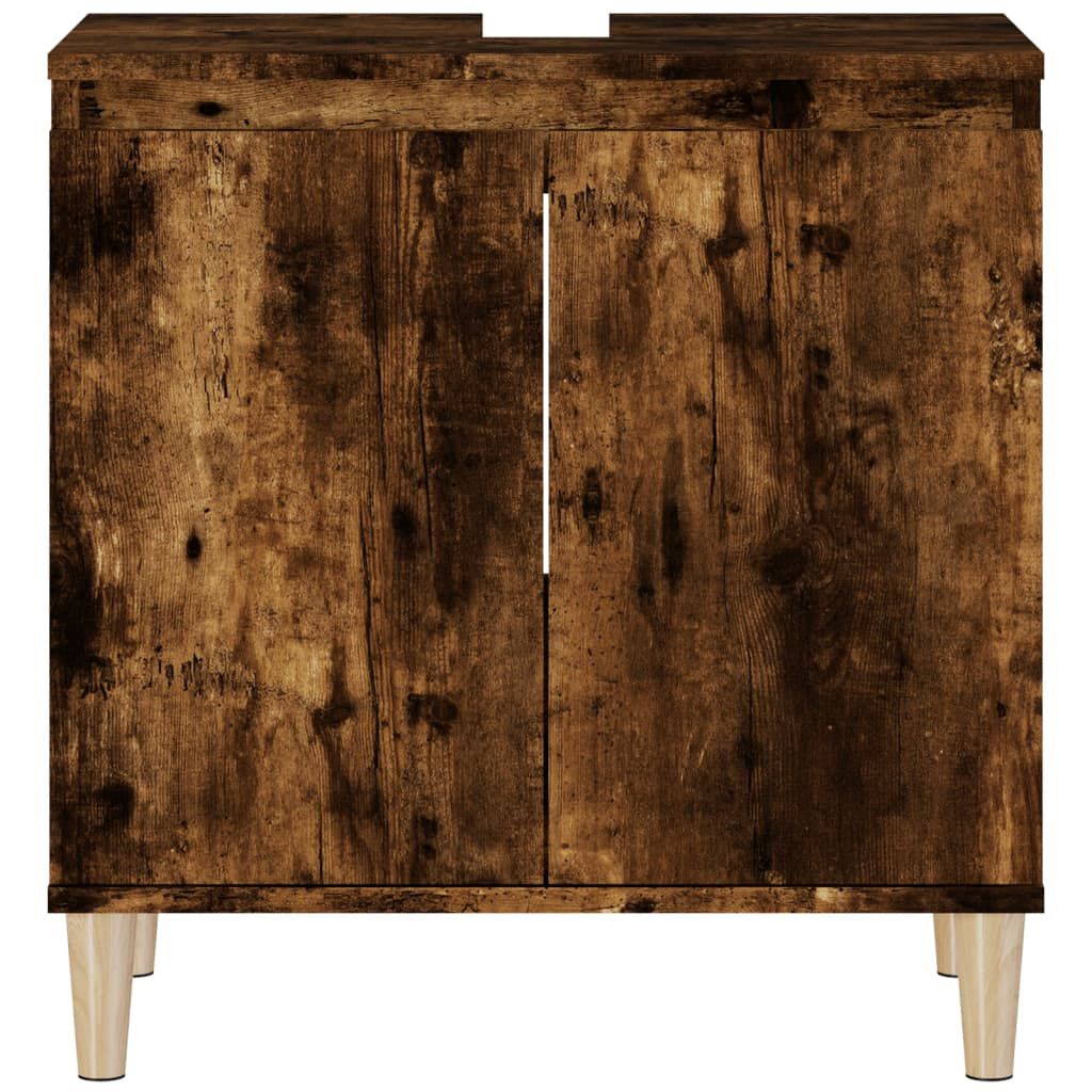 vidaXL Ντουλάπι Νιπτήρα Καπνιστή Δρυς 58x33x60 εκ. Επεξεργ. Ξύλο