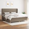 vidaXL &Kappa;&rho;&epsilon;&beta;ά&tau;&iota; Boxspring &mu;&epsilon; &Sigma;&tau;&rho;ώ&mu;&alpha; Taupe 200x200 &epsilon;&kappa;. &Upsilon;&phi;&alpha;&sigma;&mu;ά&tau;&iota;&nu;&omicron;