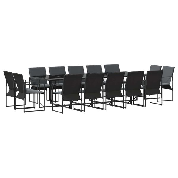 vidaXL Σέτ φαγητού για κήπο 15 pcs Μαύρο Ατσάλι