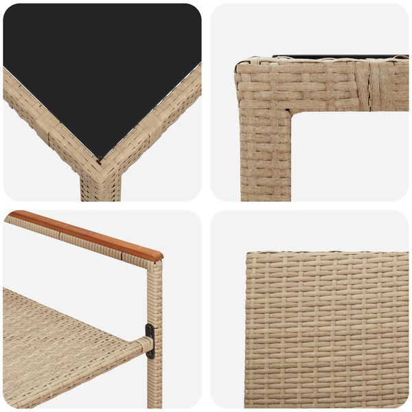 vidaXL Σέτ φαγητού για κήπο 5 pcs Μπεζ 150 x 90 x 75 cm