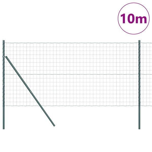vidaXL Φράχτης με Στήλες. Πράσινο 1 x 10 m Ατσάλι