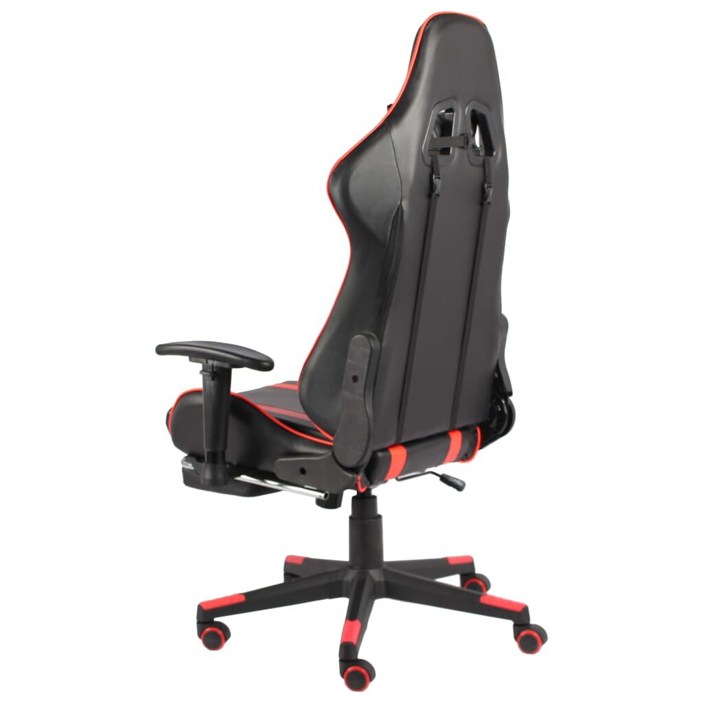 vidaXL Καρέκλα Gaming Περιστρεφόμενη με Υποπόδιο Κόκκινη PVC