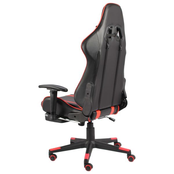 vidaXL Καρέκλα Gaming Περιστρεφόμενη με Υποπόδιο Κόκκινη PVC