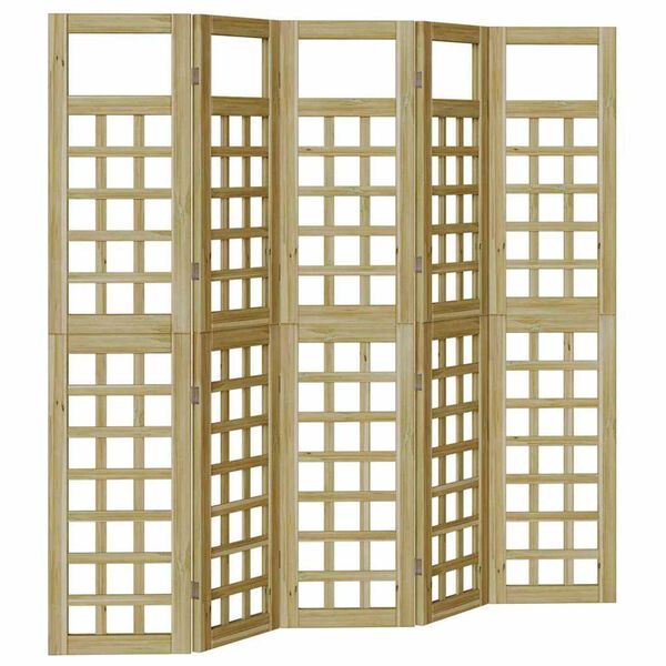 vidaXL Παραβάν ιδιωτικότητας 5 pcs Καφέ 200 x 180 cm