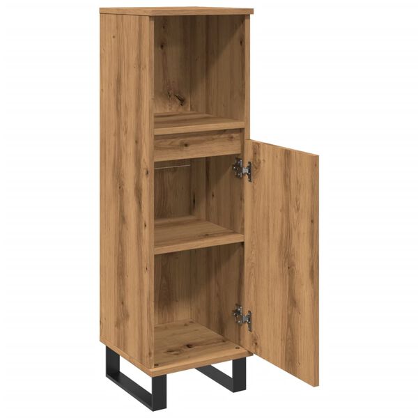 vidaXL Ντουλάπι μπάνιου Δρυς τεχνίτης 30x30x100 cm Κατασκευασμένο ξύλο