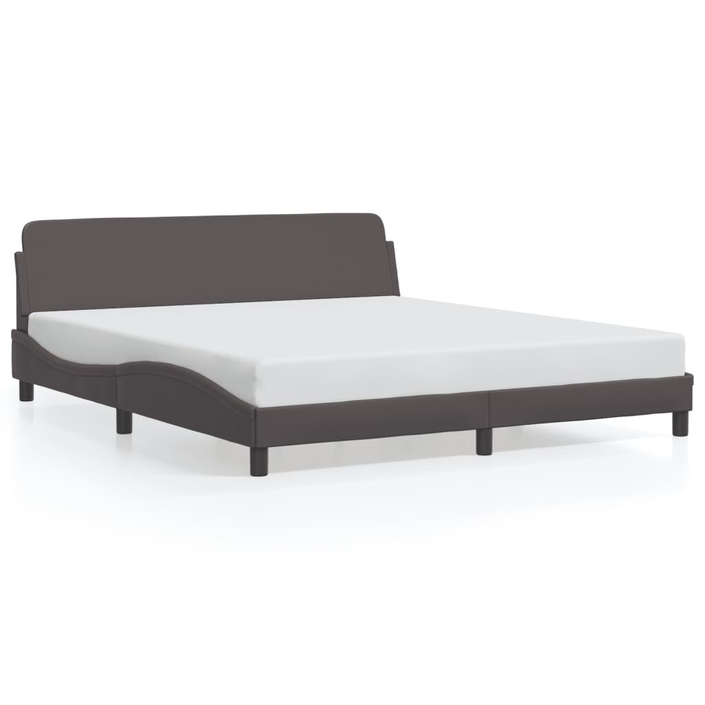 vidaXL Πλαίσιο Κρεβατιού με Κεφαλάρι Γκρι 180x200 εκ. Συνθετικό Δέρμα