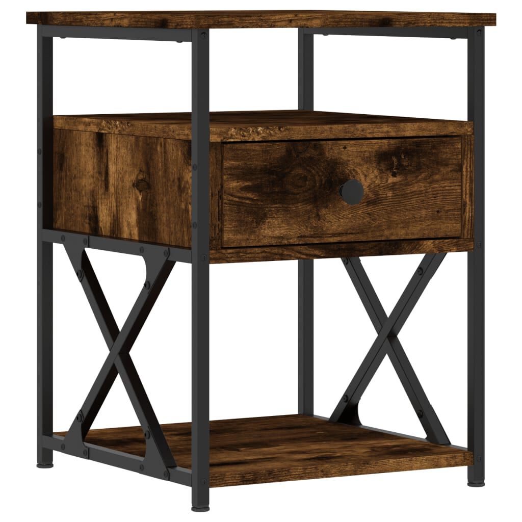 vidaXL Κομοδίνα 2 τεμ. Καπνιστή Δρυς 40x42x55 εκ. Επεξεργασμένο Ξύλο