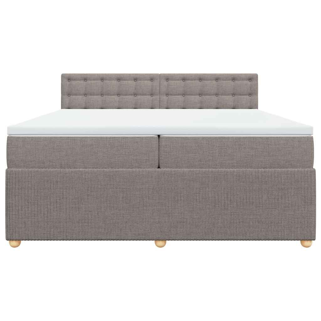 vidaXL Κρεβάτι Boxspring με Στρώμα Taupe 200x200 εκ. Υφασμάτινο