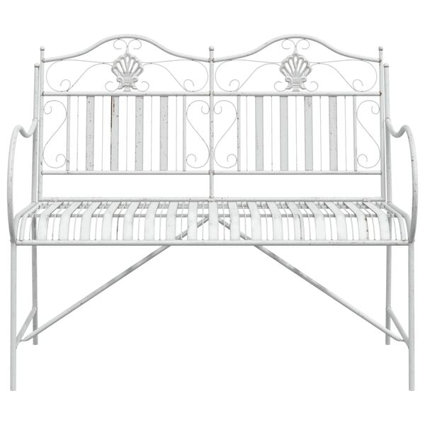 vidaXL Παγκάκι κήπου Λευκό 104 x 54 x 93εκ Ατσάλι