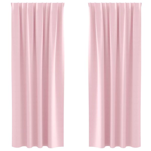 vidaXL Κουρτίνες 2 pcs Μωρουδίστικο Ροζ 260 x 140 εκ. Πολυεστέρας