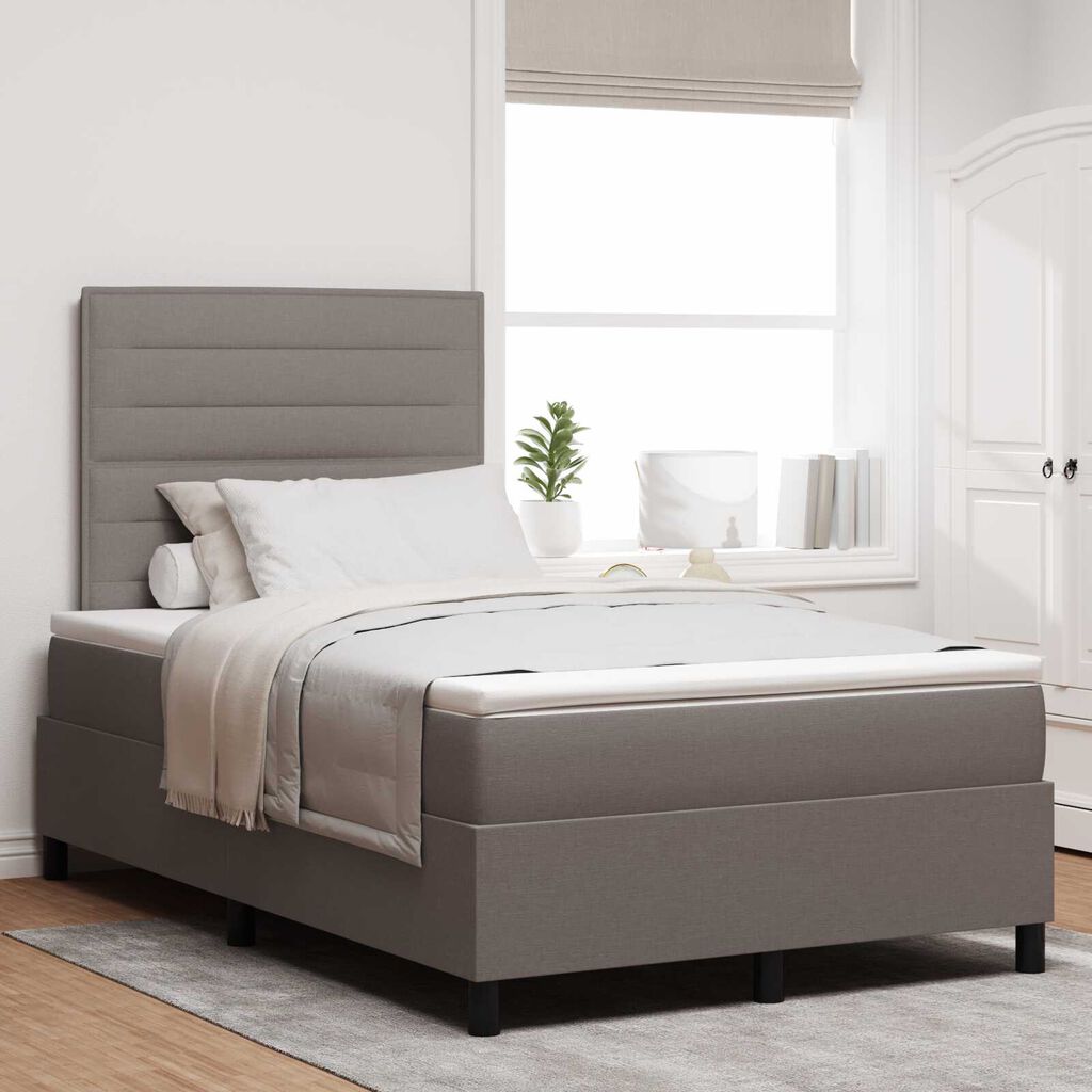 vidaXL Κρεβάτι Box Spring με Μαξιλάρι Ταύρος 120x200 εκ Υφάσματος