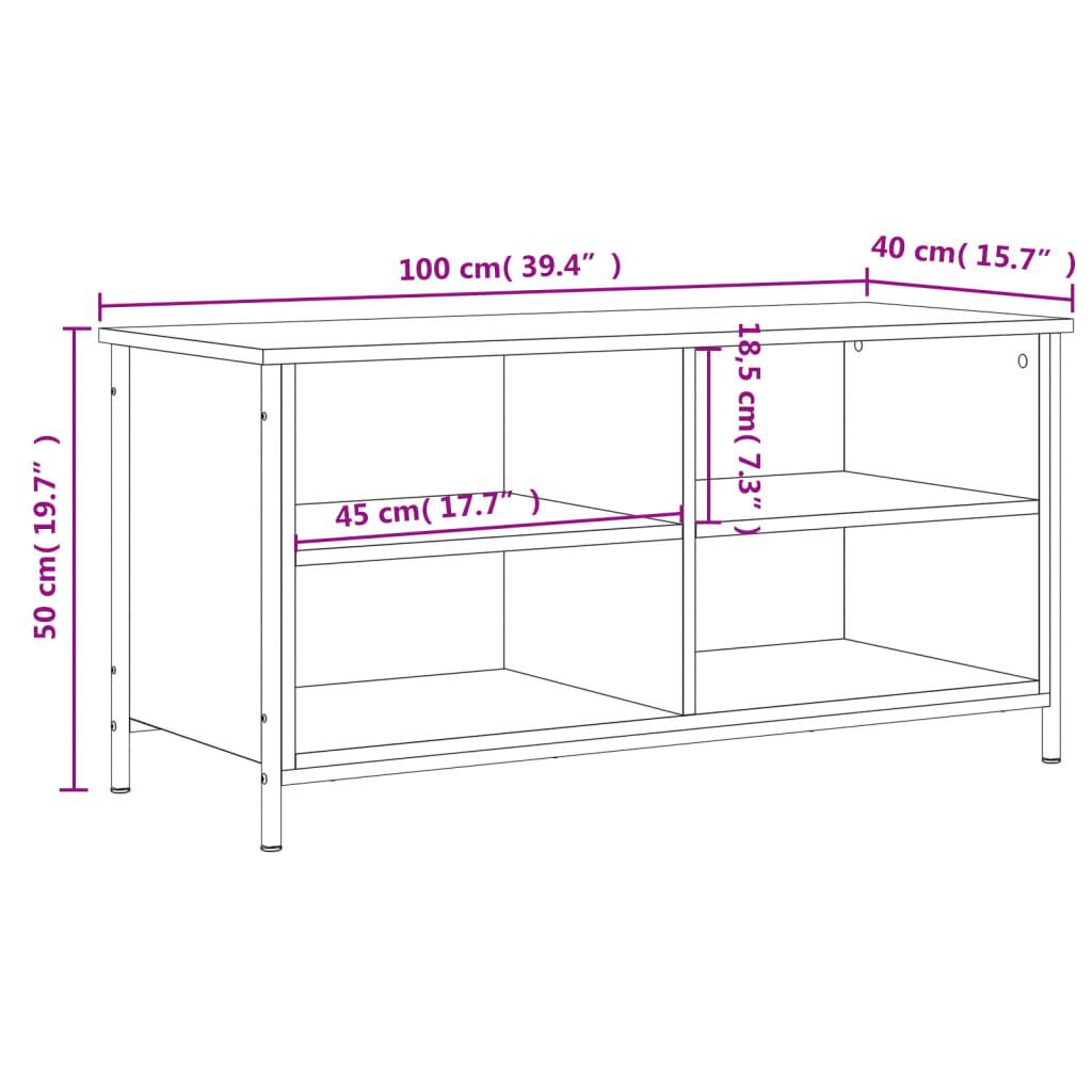 vidaXL Έπιπλο Τηλεόρασης Καπνιστή Δρυς 100x40x50 εκ. Επεξ. Ξύλο