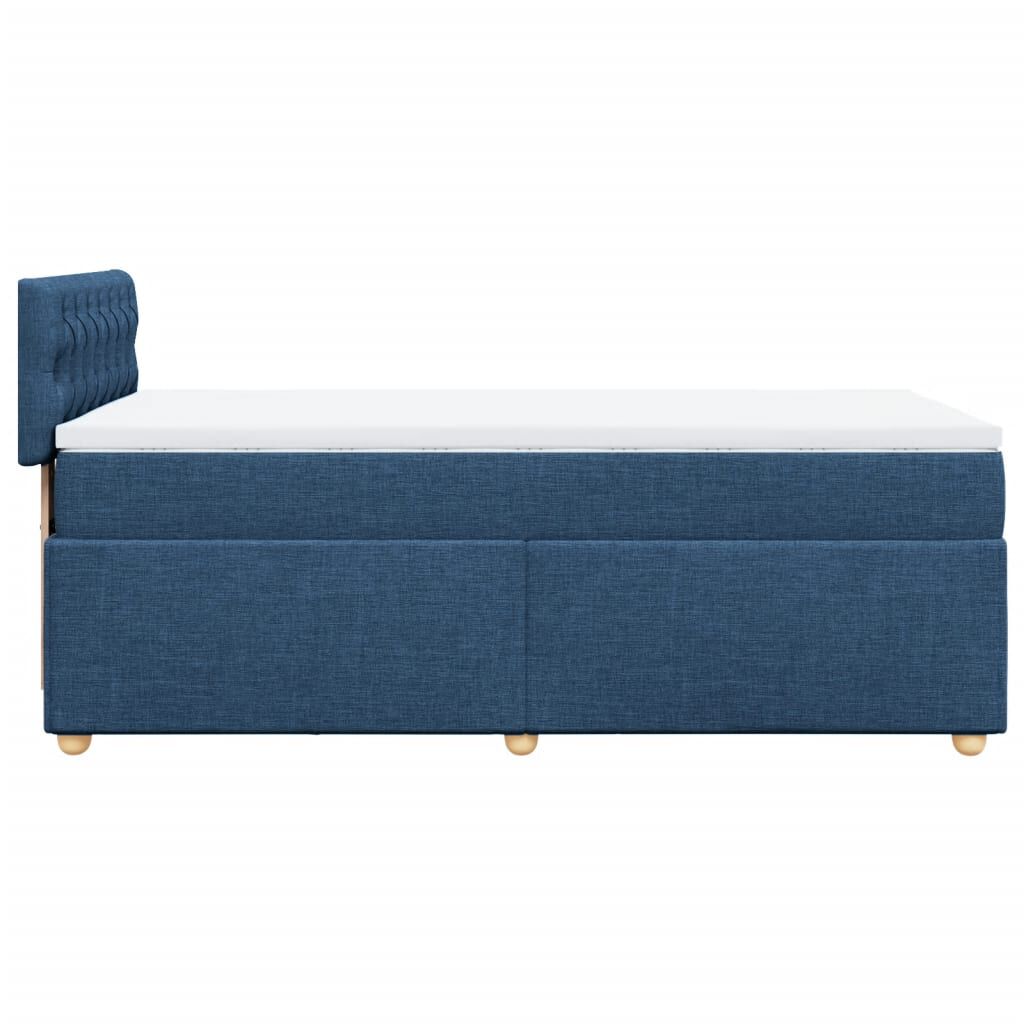 vidaXL Κρεβάτι Boxspring με Στρώμα Μπλε 80x200 εκ. Υφασμάτινο