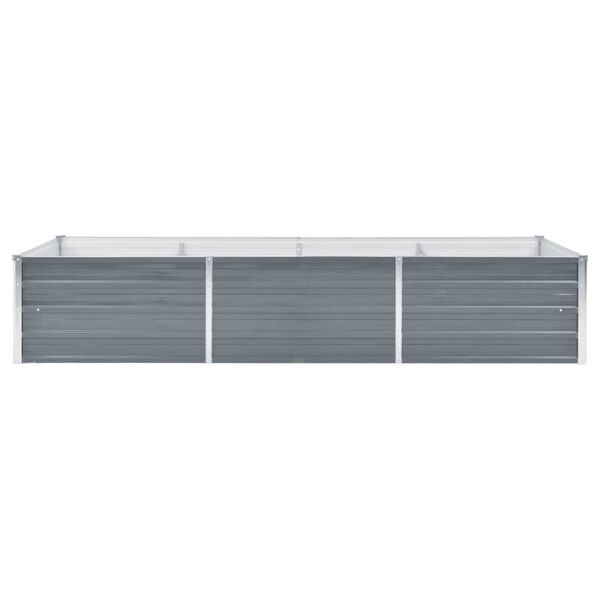 vidaXL Ζαρντινιέρα Υπερυψωμένη Γκρι 240x80x45 εκ. Γαλβανισμ. Χάλυβας