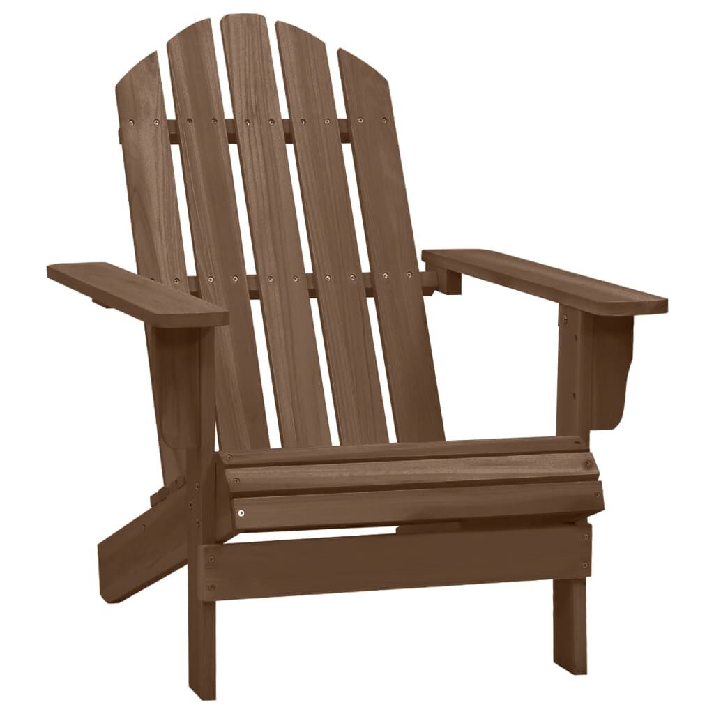 vidaXL Καρέκλα Κήπου Adirondack Καφέ με Ottoman & Τραπέζι Ξύλο Ελάτης