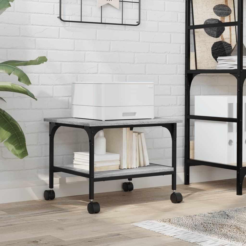 vidaXL Βάση Εκτυπωτή 2 Επιπέδων Γκρι Sonoma 50x40x38 εκ Επεξ. Ξύλο
