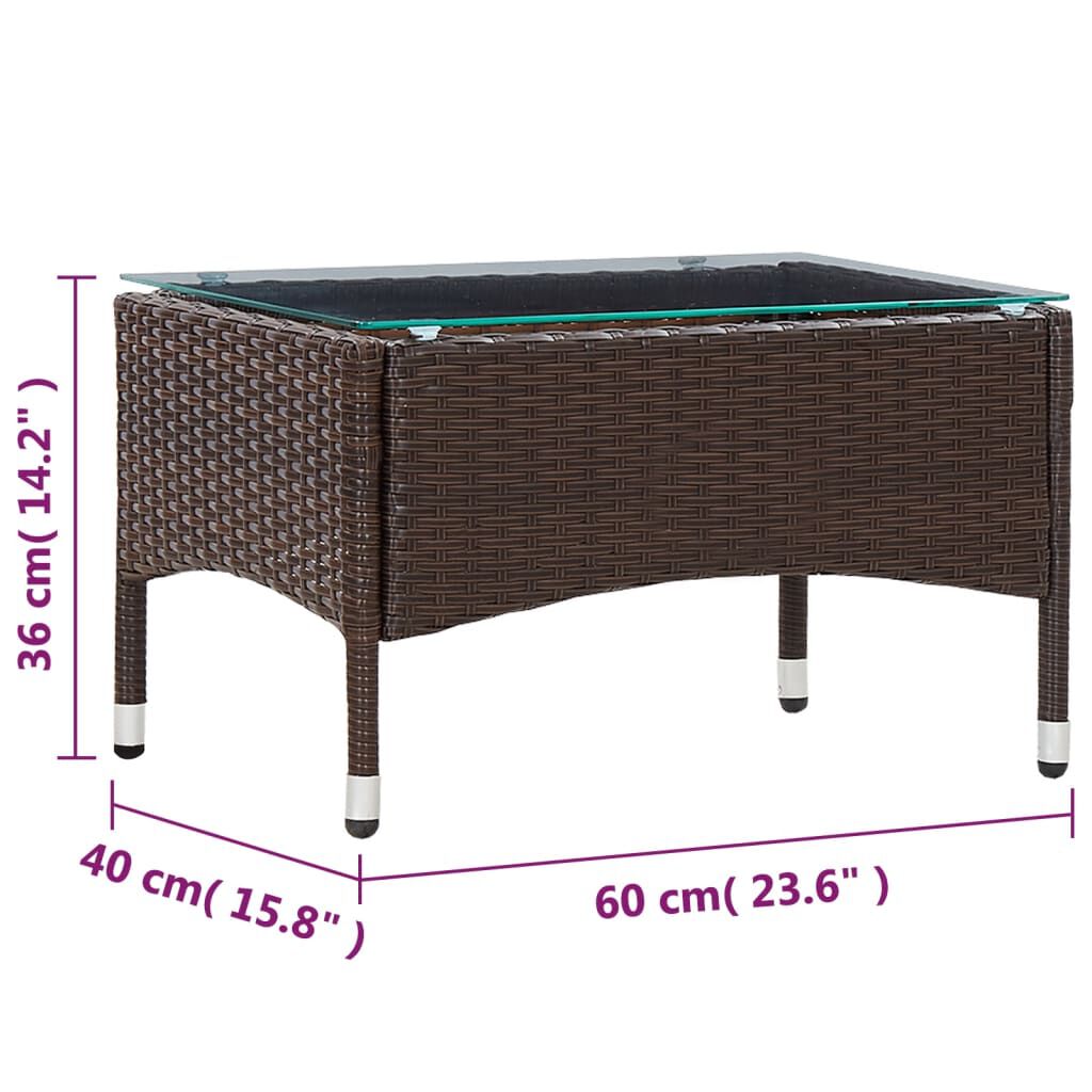 vidaXL Τραπεζάκι Σαλονιού Καφέ 60 x 40 x 36 εκ. από Συνθετικό Ρατάν
