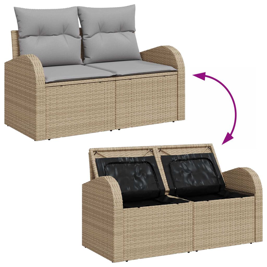 vidaXL Σετ Καναπέ Κήπου 6 pcs Beige, ανοιχτό γκρι