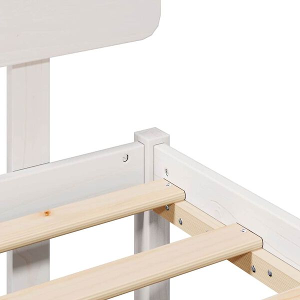vidaXL Σκελετός Κρεβατιού Λευκό 140 x 200 cm Μασίφ ξύλο πεύκου