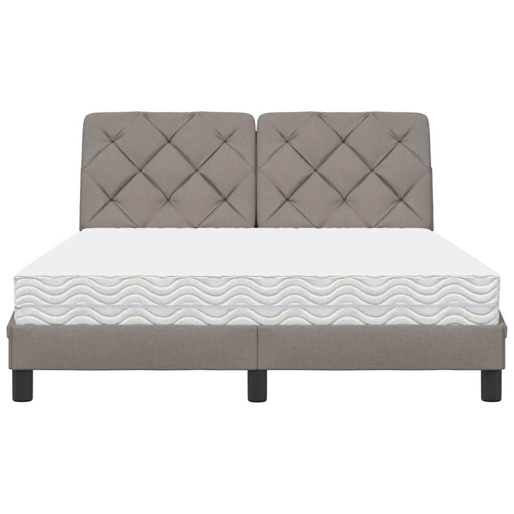 vidaXL Κρεβάτι Taupe 140x190 εκ. Υφασμάτινο