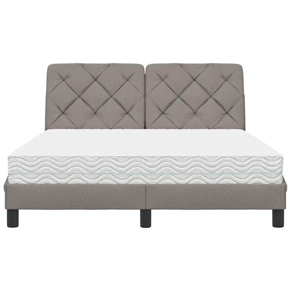 vidaXL Κρεβάτι Taupe 140x190 εκ. Υφασμάτινο