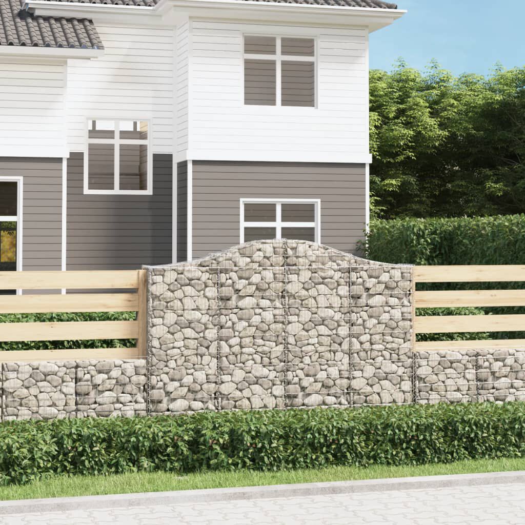 vidaXL Συρματοκιβώτια Τοξωτά 6 τεμ. 200x30x140/160 εκ. Γαλβαν. Ατσάλι