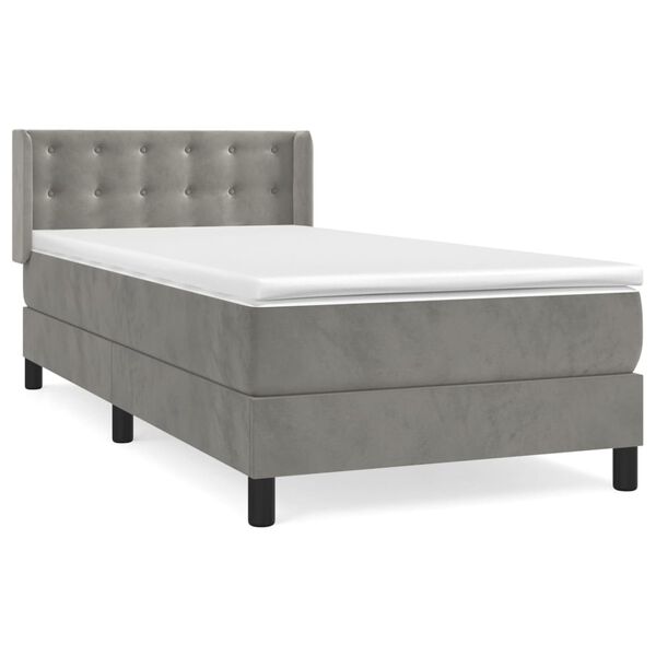 vidaXL &Kappa;&rho;&epsilon;&beta;ά&tau;&iota; Boxspring &mu;&epsilon; &Sigma;&tau;&rho;ώ&mu;&alpha; &Alpha;&nu;&omicron;&iota;&chi;&tau;ό &Gamma;&kappa;&rho;&iota; 90x200 &epsilon;&kappa;. &Beta;&epsilon;&lambda;&omicron;ύ&delta;&iota;&nu;&omicron;