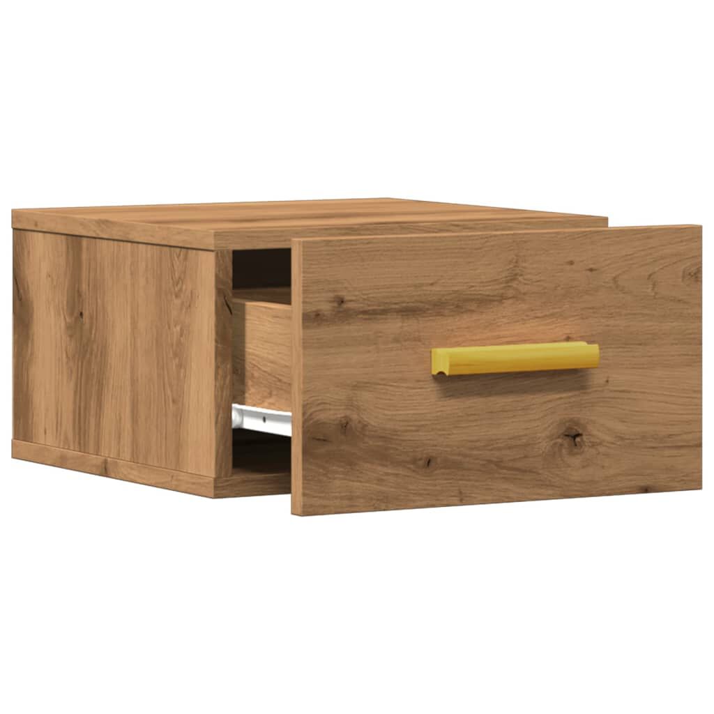 vidaXL Κομοδίνα Επιτοίχια 2 τεμ. Αρτισιανή Δρυς 35 x 35 x 20 εκ.