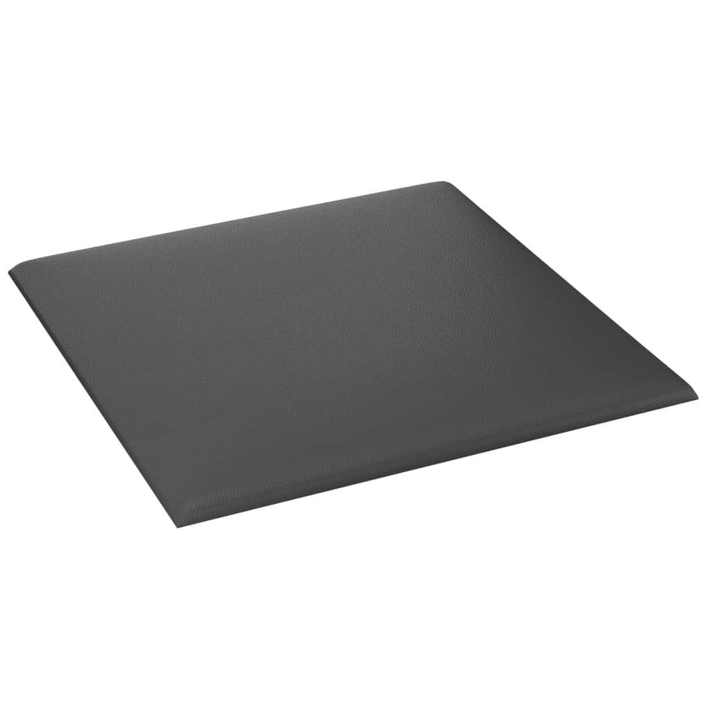 vidaXL Πάνελ Τοίχου 12 τεμ. Γκρι 30 x 30 εκ. 1,08 μ² Συνθετικό Δέρμα