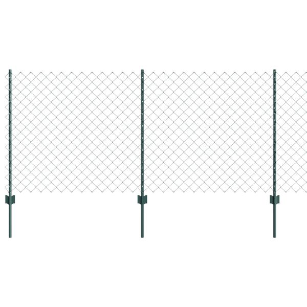 vidaXL Φράκτης Chain Link με 10 U Πόλους Πράσινος 1x10 μ Ατσάλι