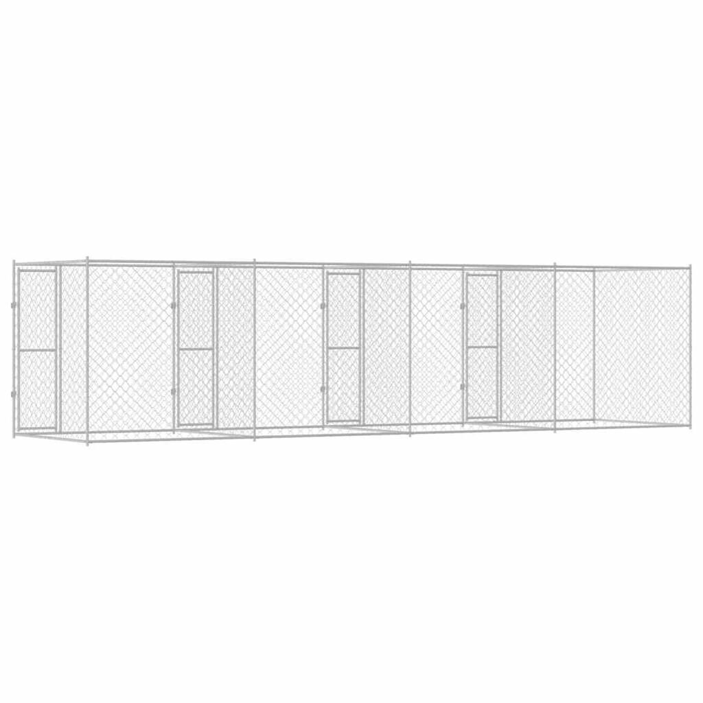 vidaXL Κλουβί σκύλου Ασημί 800 x 200 x 200 εκ. Επικαλυμμένος Χάλυβας