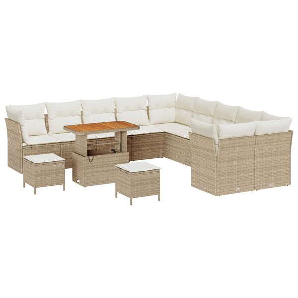 vidaXL Σετ Καναπέ Κήπου 13 pcs Μπεζ συνθετικό ρατάν
