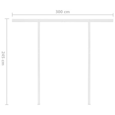 vidaXL Τέντα Συρόμενη Αυτόματη με Στύλους Πορτοκαλί / Καφέ 3 x 2,5 μ.