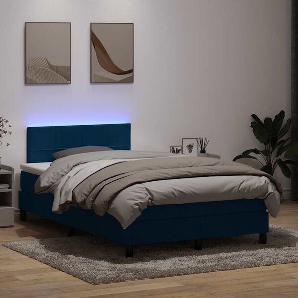 vidaXL &Kappa;&rho;&epsilon;&beta;ά&tau;&iota; Boxspring &mu;&epsilon; &Sigma;&tau;&rho;ώ&mu;&alpha; & LED &Sigma;&kappa;&omicron;ύ&rho;&omicron; &Mu;&pi;&lambda;&epsilon; 120x210 &epsilon;&kappa;. &Beta;&epsilon;&lambda;&omicron;ύ&delta;&iota;&nu;&omicron;