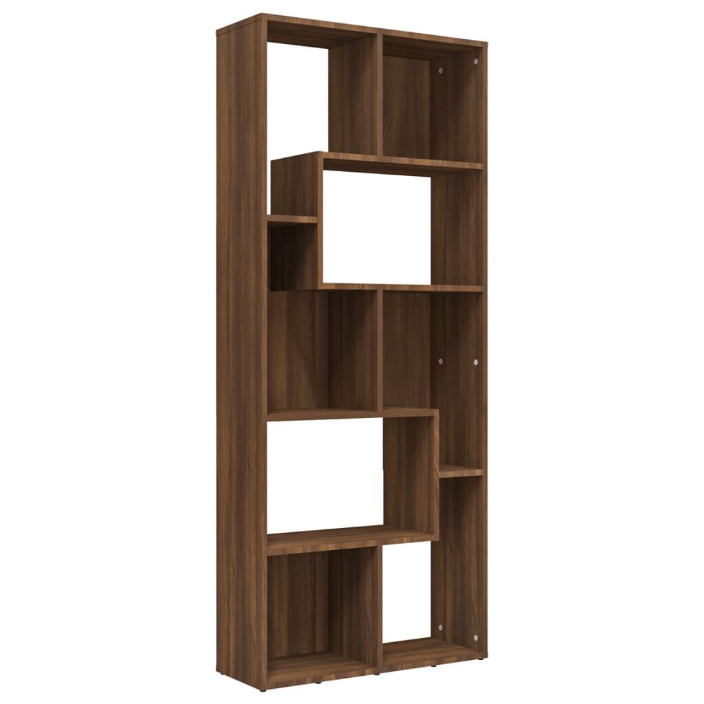 vidaXL Βιβλιοθήκη Καφέ Δρυς 67 x 24 x 161 εκ. από Επεξεργασμένο Ξύλο