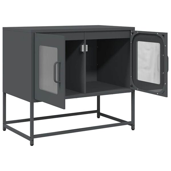 ντουλάπι τηλεόρασης vidaXL Ανθρακί 68x39x60,5 cm Ατσάλι ψυχρής έλασης