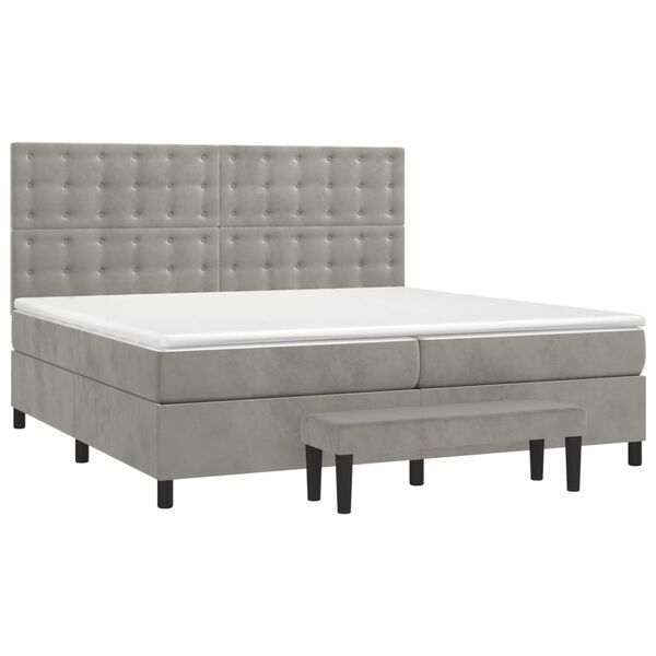vidaXL &Kappa;&rho;&epsilon;&beta;ά&tau;&iota; Boxspring &mu;&epsilon; &Sigma;&tau;&rho;ώ&mu;&alpha; &Alpha;&nu;&omicron;&iota;&chi;&tau;ό &Gamma;&kappa;&rho;&iota; 200x200 &epsilon;&kappa;. &Beta;&epsilon;&lambda;&omicron;ύ&delta;&iota;&nu;&omicron;