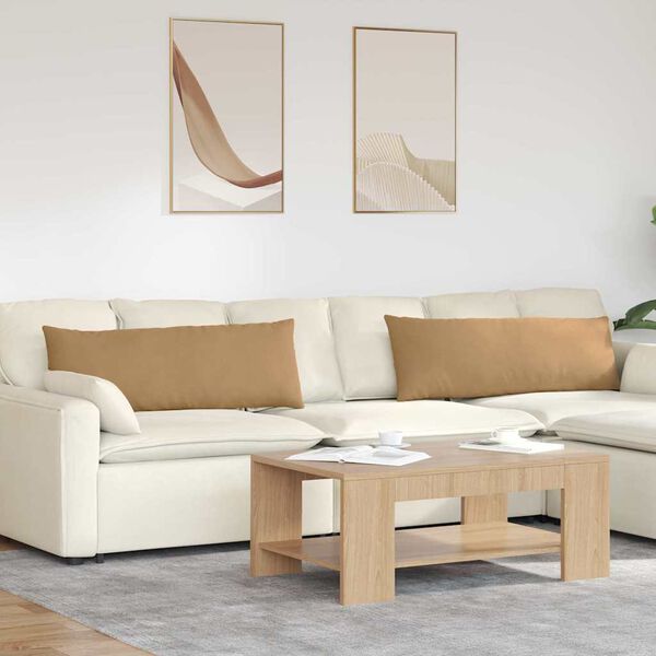 vidaXL Μαξιλάρι Καναπέ 2 pcs Καφέ 120 x 40 cm Υφασμάτινο Κορντουρά