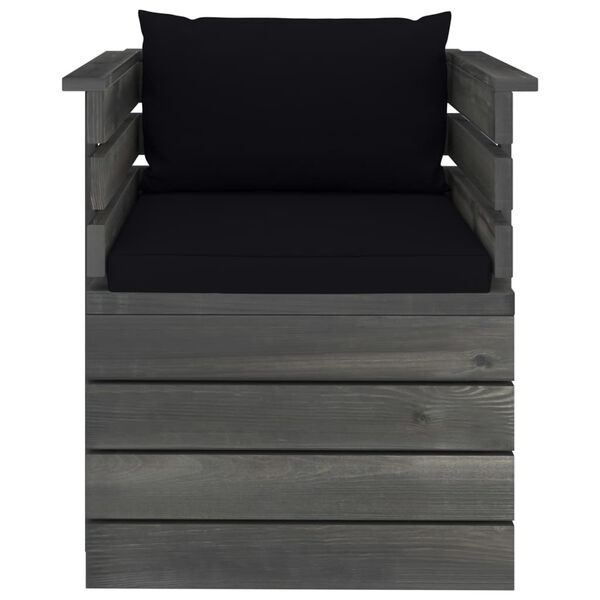 vidaXL Πολυθρόνα Κήπου από Ξύλο Πεύκου με Μαξιλάρια