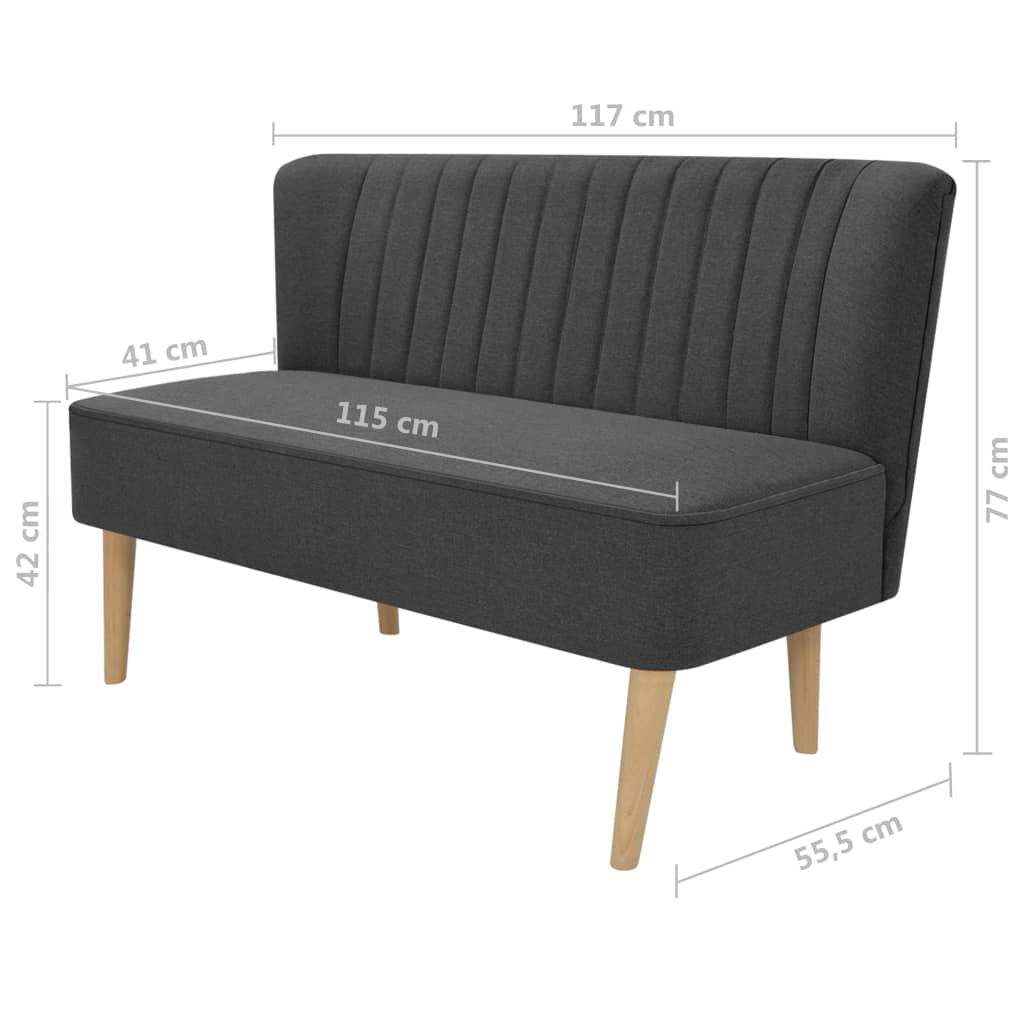 vidaXL Καναπές Σκούρο Γκρι 117 x 55,5 x 77 εκ. Υφασμάτινος
