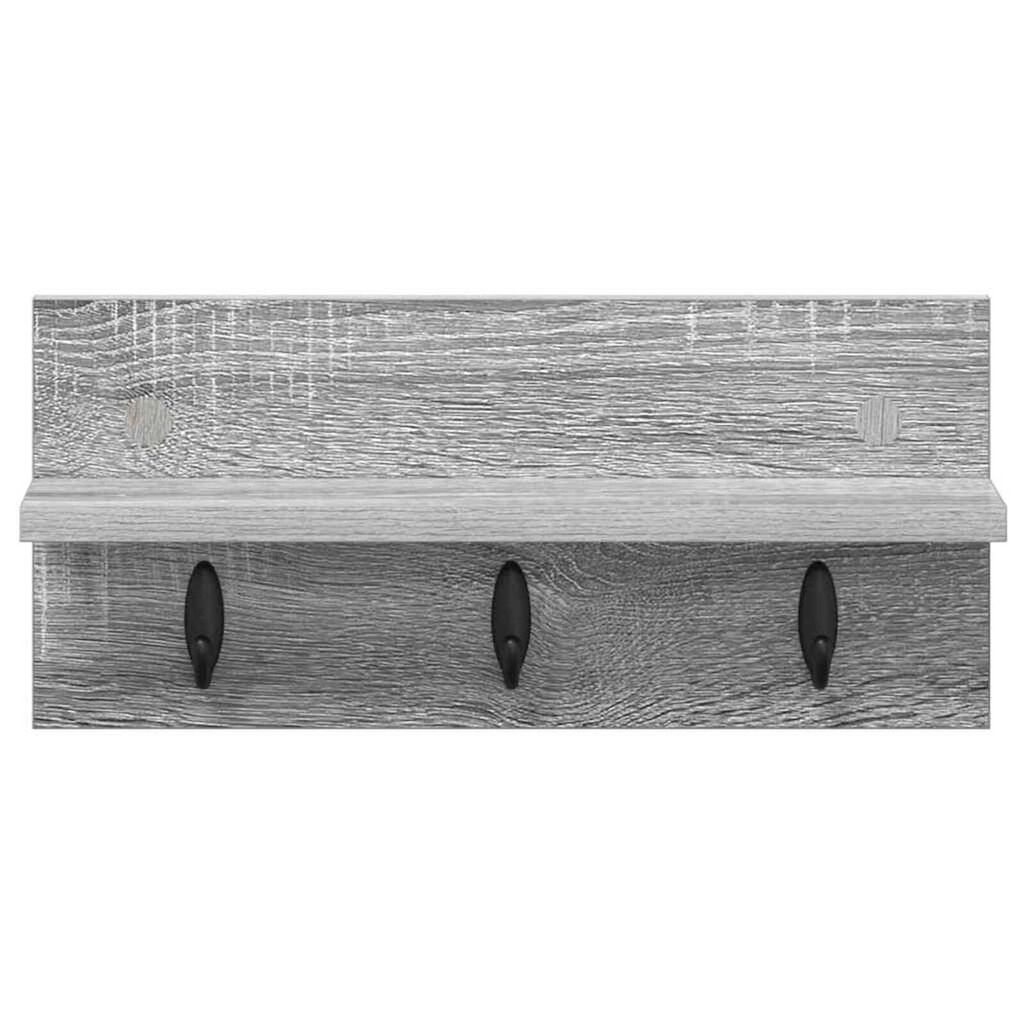 vidaXL Τοίχου Κρεμάστρα με ράφι Γκρι sonoma 40 x 10.5 x 18 εκ