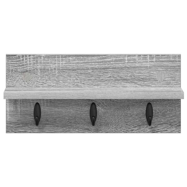 vidaXL Τοίχου Κρεμάστρα με ράφι Γκρι sonoma 40 x 10.5 x 18 εκ