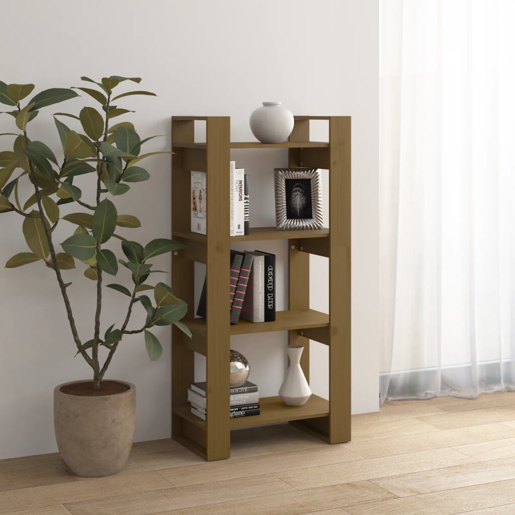 vidaXL Βιβλιοθήκη/Διαχωριστικό Χώρου Μελί 60x35x125 εκ. Μασίφ Ξύλο