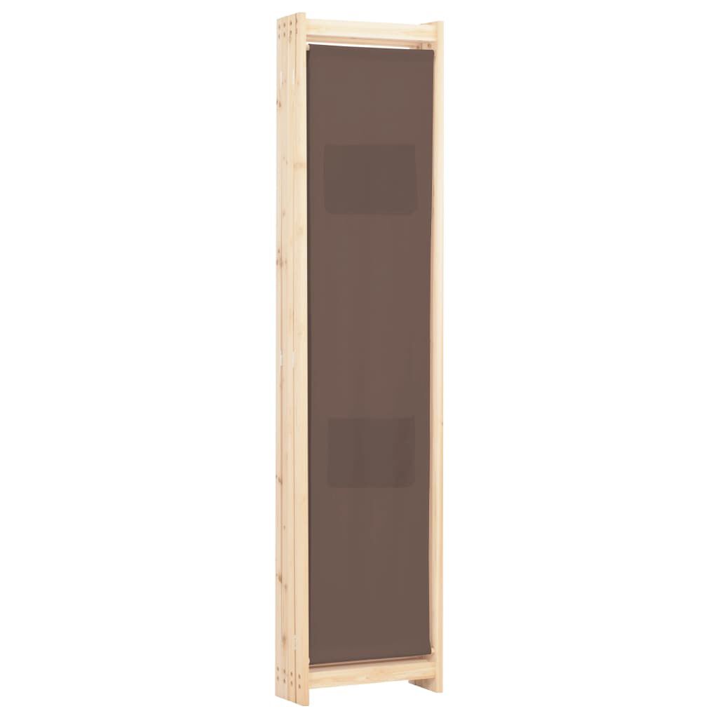 vidaXL Διαχωριστικό Δωματίου με 4 Πάνελ Καφέ 160x170x4 εκ. Υφασμάτινο