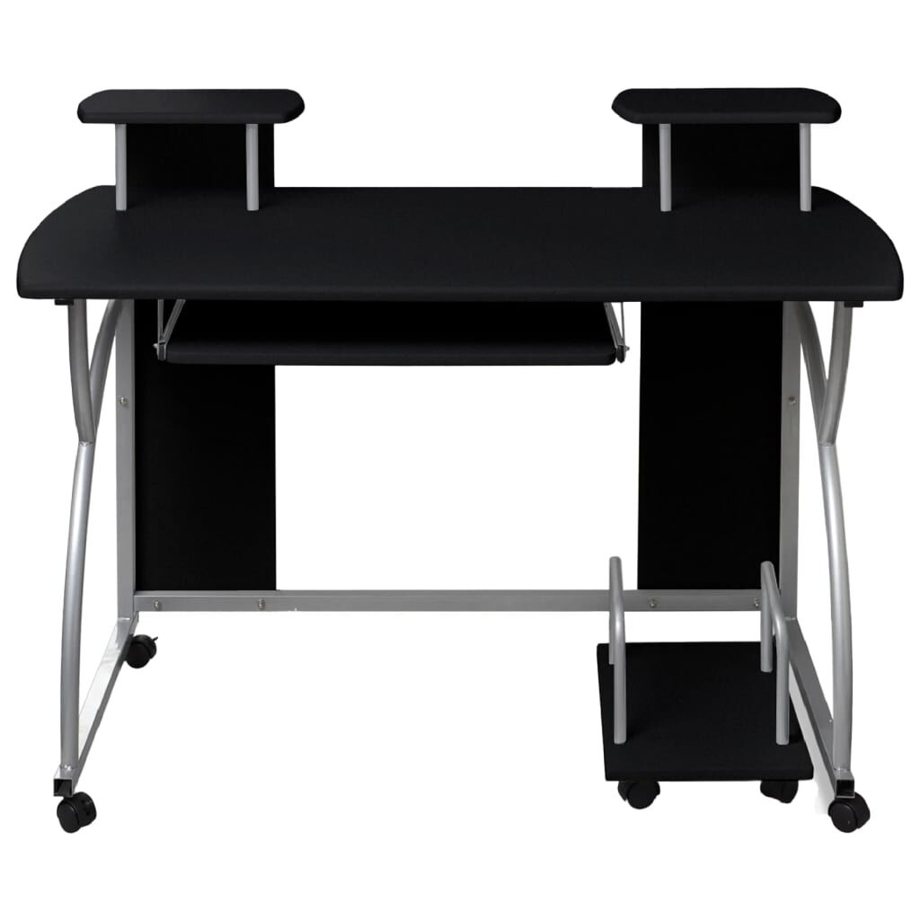 vidaXL Γραφείο Υπολογιστή Μαύρο 110 x 52 x 88,5 εκ. Επεξεργασμένο Ξύλο