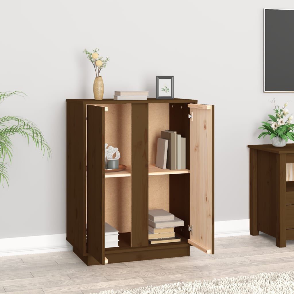 vidaXL Ντουλάπι Καφέ Μέλι 60x35x80 εκ. από Μασίφ Ξύλο Πεύκου