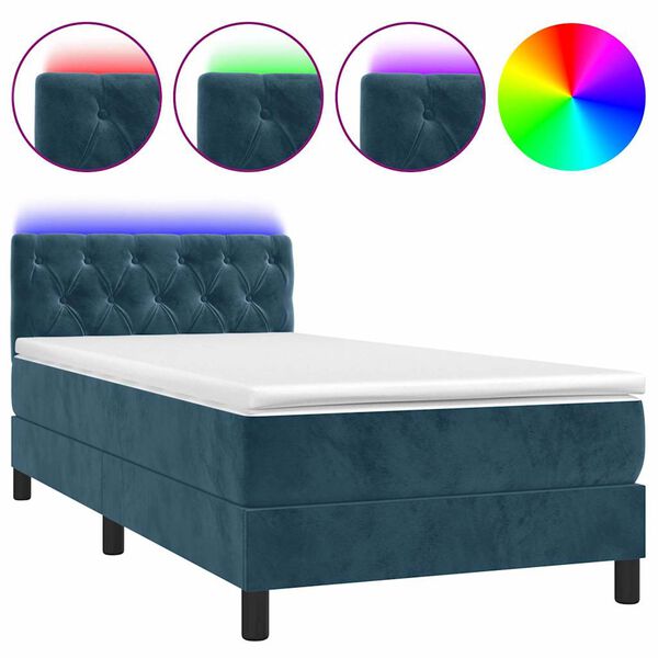vidaXL &Kappa;&rho;&epsilon;&beta;ά&tau;&iota; Boxspring &mu;&epsilon; &Sigma;&tau;&rho;ώ&mu;&alpha; & LED &Sigma;&kappa;. &Mu;&pi;&lambda;&epsilon; 80x200 &epsilon;&kappa;. &Beta;&epsilon;&lambda;&omicron;ύ&delta;&iota;&nu;&omicron;