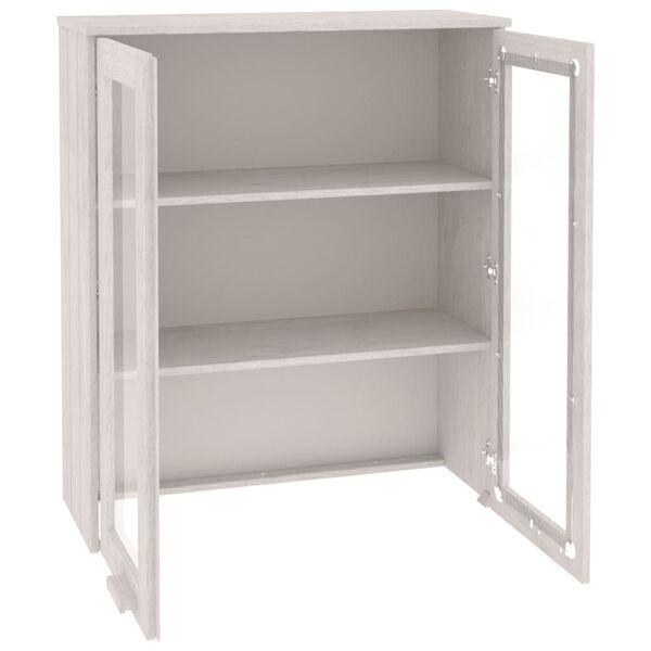 vidaXL Πάνω Μέρος Ντουλαπιού HAMAR Λευκό 85x35x100 εκ. Μασίφ Πεύκο