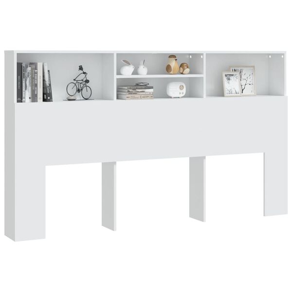 vidaXL Κεφαλάρι Με Αποθηκευτικό Χώρο Λευκό 180 x 19 x 103,5 εκ.