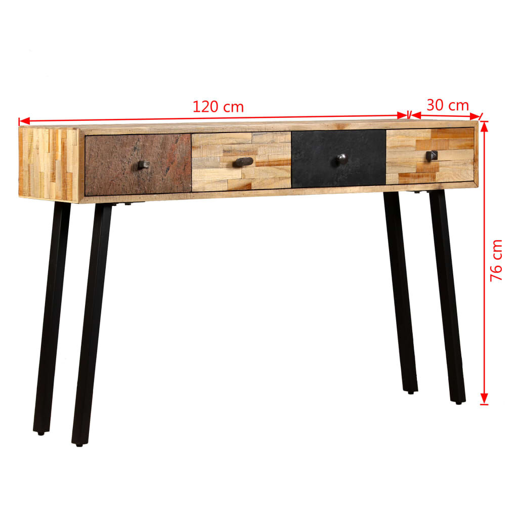 vidaXL Τραπέζι Κονσόλα 120 x 30 x 76 εκ. Μασίφ Ανακυκλωμένο Ξύλο Teak